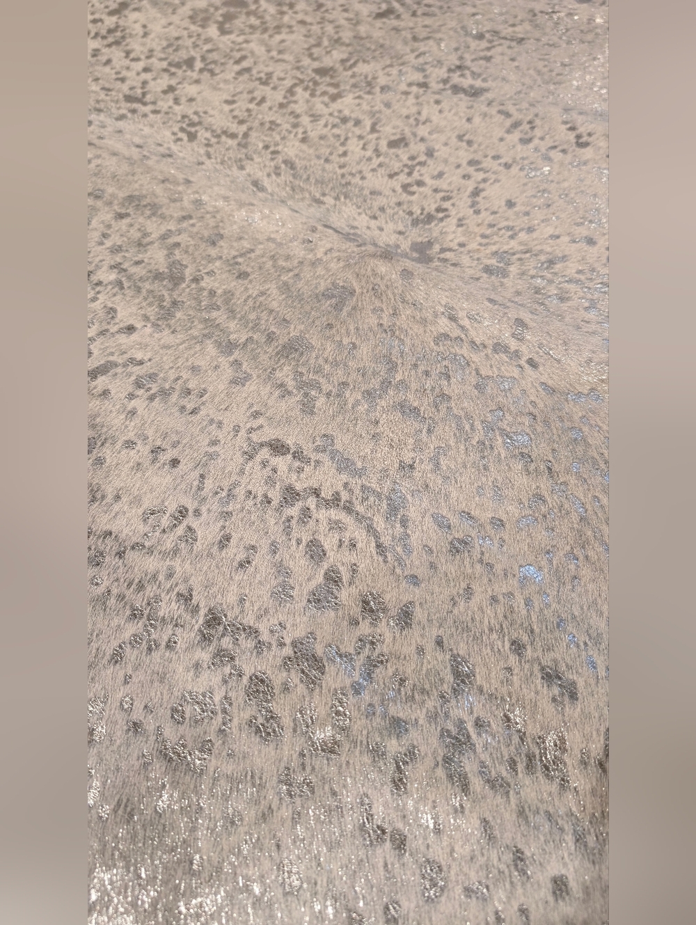 Metallic Silver Cowhide Rug - Shimmery Accent Piece - Picture 10 of 16